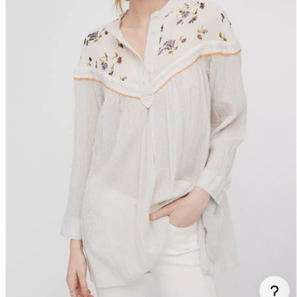 Free People Hearts And Colors Tunic Size XS Floral Stripe